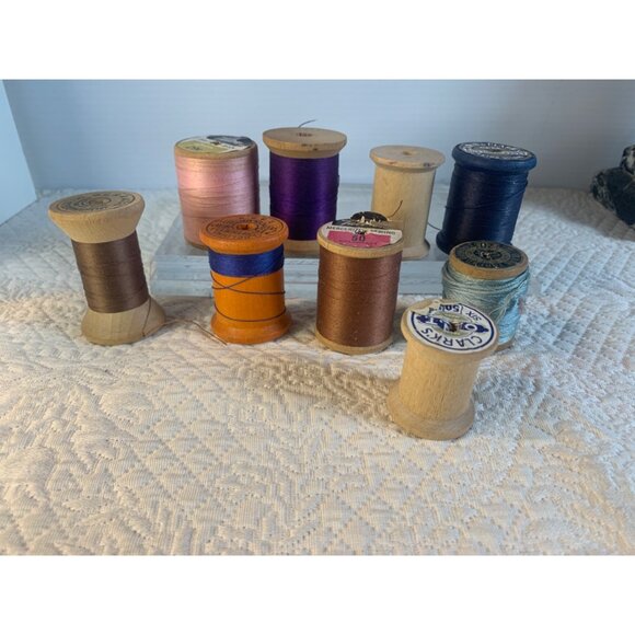 Wood Spools Set of 9 #44 - Picture 7 of 10